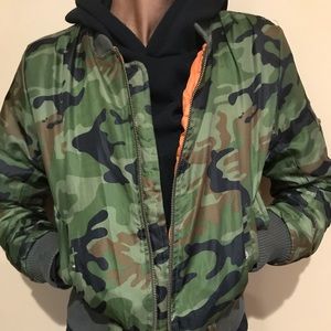 Army fatigue bomber jacket